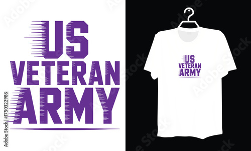Dynamic US Veteran Army Vector Art for Military T-Shirts