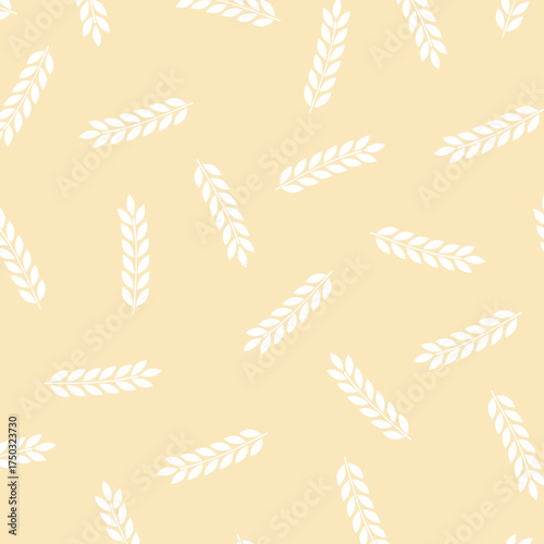 Wheat Seamless Pattern Vector for Bakery and Cereal Design. Hand Drawn Wheat Grain Seamless Pattern Vector. Cereal and Oat Pattern for Bakery Product Design
