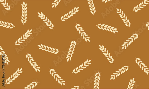 Rice Seamless Pattern Background with Free Space for Text. rice sign. Rice pattern wallpaper.