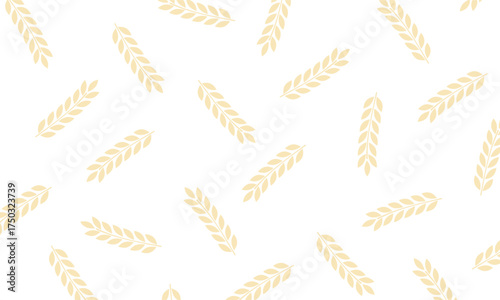 Wheat Ears Seamless Pattern Vector for Bakery and Organic Design. Hand-drawn bakery background