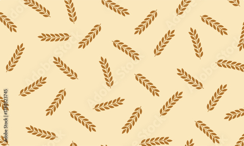 Rice Seamless Pattern Background with Free Space for Text. rice sign. Rice pattern wallpaper.