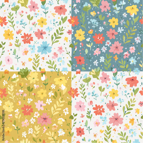 Spring simple flowers seamless pattern tiny beautiful flowers
3