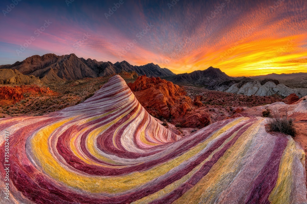 Fototapeta premium Colorful rock formations at sunrise