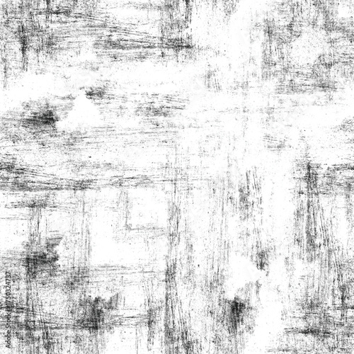 Dark Grunge Distressed Texture Background. Old Vintage Black and White Chalk Scribble Overlay.