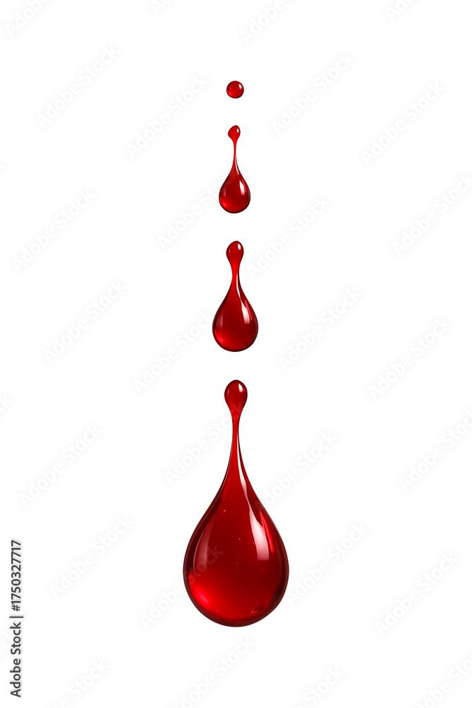 Obraz premium Falling Red Drops High quality Realistic image.
