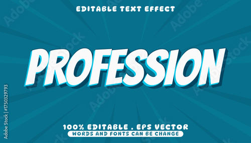 Editable Text Effect with Profession Theme for Vector Design