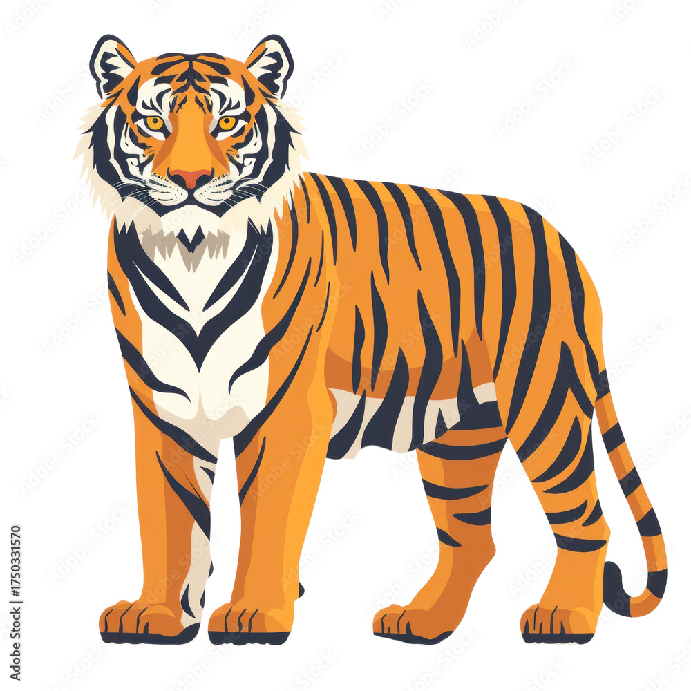 Obraz premium Transparent tiger illustration wildlife art natural habitat vibrant colors creative viewpoint