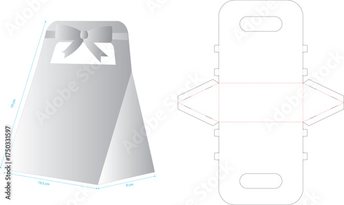 vector illustration of a blank die cut packaging white box