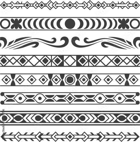 Collection of decorative borders elements vector design graphic art patterns set