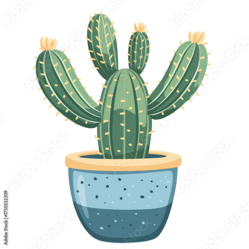 Transparent cactus arrangement indoor space digital illustration modern environment close-up view nature vibe