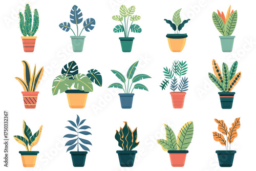 Transparent display of indoor plants home office digital illustration bright environment aesthetic viewpoint nature concept