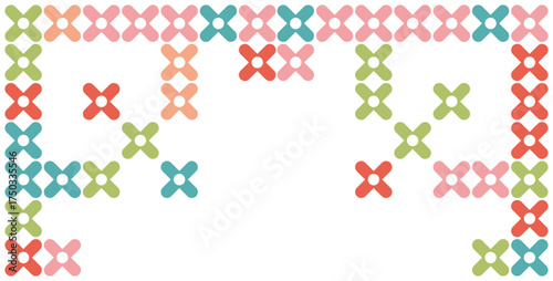 Cute Retro Cross-Stitch Border 