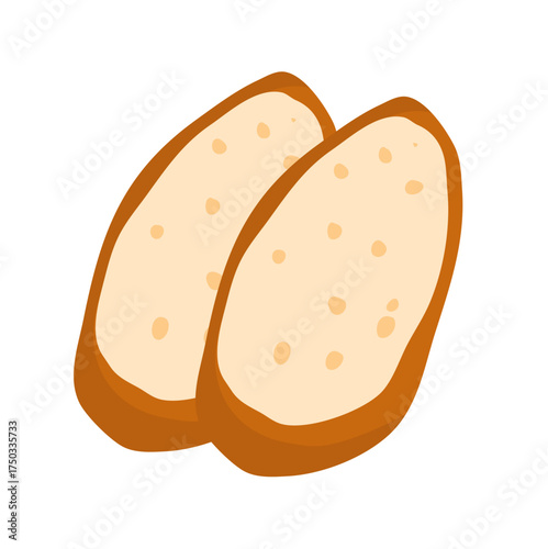 Cut french baguette 