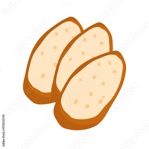 Cut french baguette 
