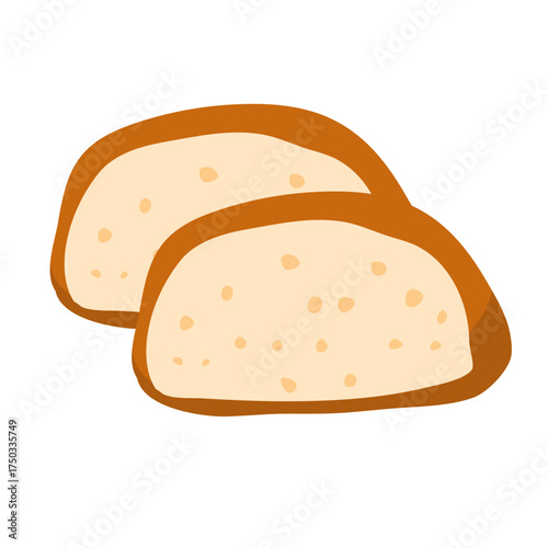 Cut french baguette 