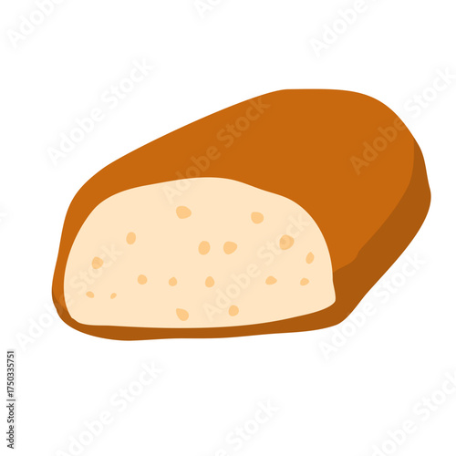 Cut french baguette 