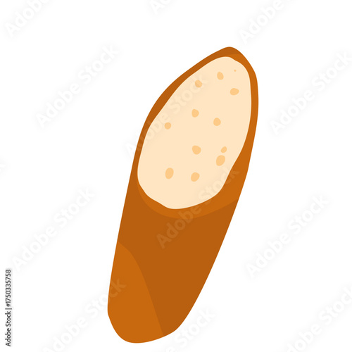 Cut french baguette 