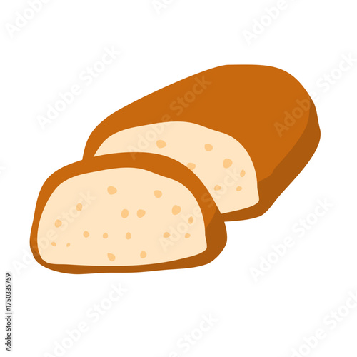 Cut french baguette 