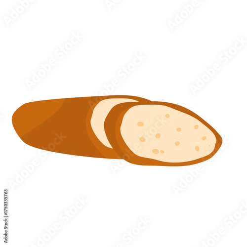 Cut french baguette 