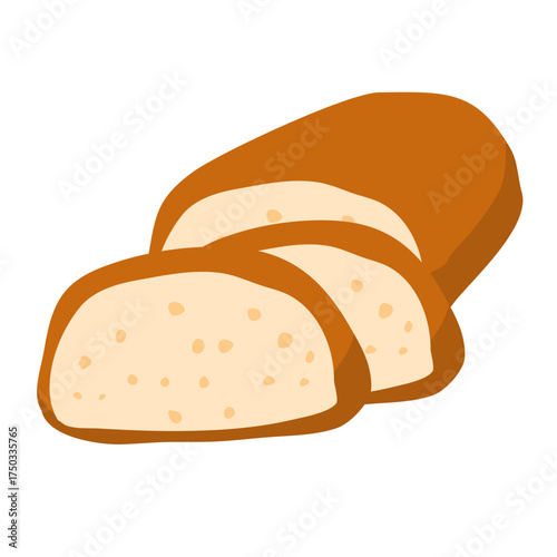 Cut french baguette 
