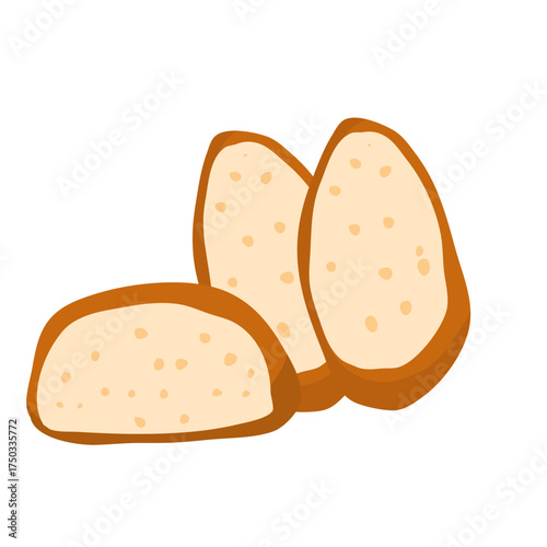 Cut french baguette 