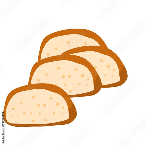 Cut french baguette 