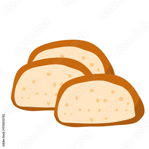 Cut french baguette 