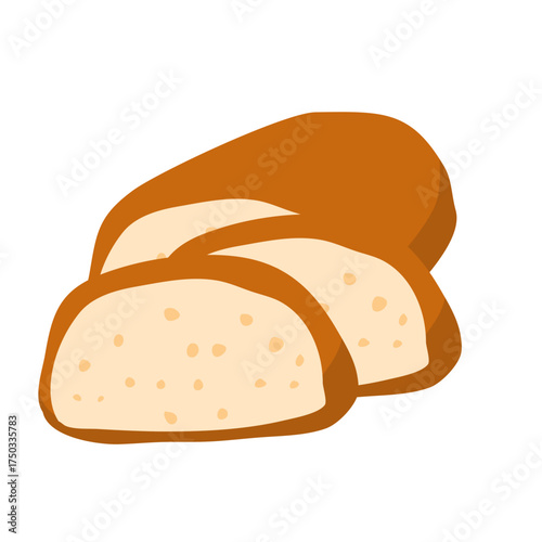 Cut french baguette 