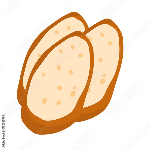 Cut french baguette 
