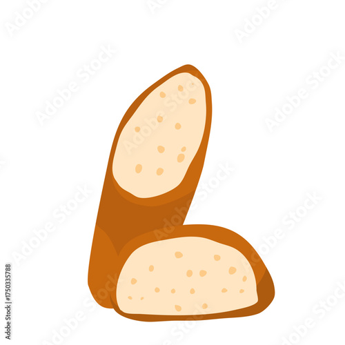 Cut french baguette 