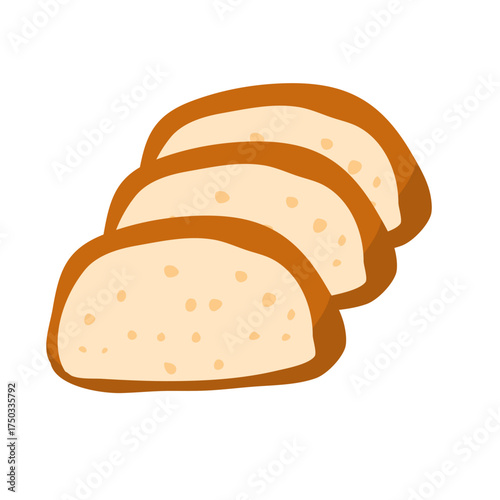 Cut french baguette 