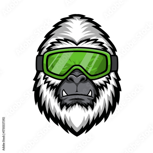 Yeti Mascot Vector – Cool Bigfoot with Ski Goggles Illustration