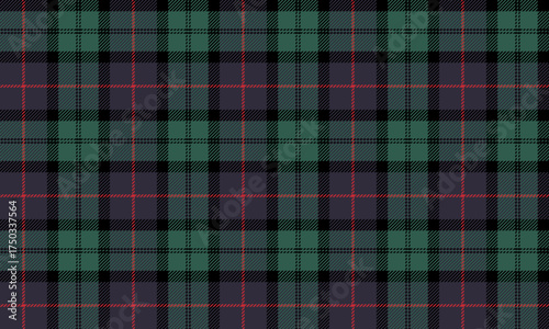 Seamless plaid pattern in purple, green, black, and orange. Classic for designing clothes, skirts, and pants that require a distinctive and unique look.