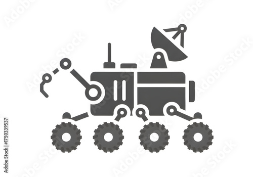  Minimal icon of a space rover — no background, no shadow PNG 