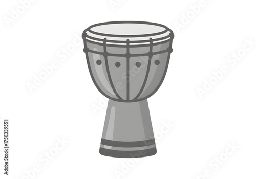 Minimal icon of a traditional drum — no background, no shadow PNG