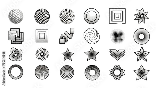 Geometric Shapes: A collection of meticulously crafted geometric shapes, offering a versatile visual element for design and creative projects, each shape exudes simplicity and mathematical harmony.