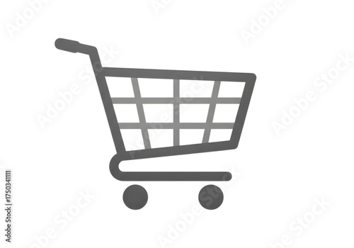 Minimal icon of a shopping cart — no background, no shadow PNG