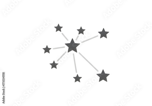 Minimal icon of a star constellation — no background, no shadow PNG