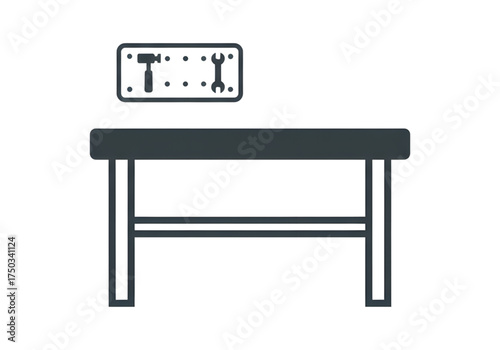 Minimal icon of a workbench — no background, no shadow PNG