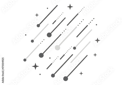  Minimal icon of a meteor shower — no background, no shadow PNG