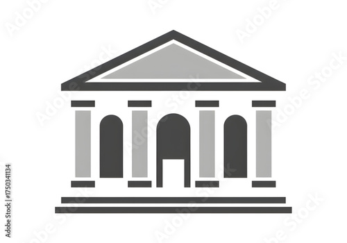  Minimal icon of a museum building — no background, no shadow PNG