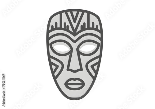  Minimal icon of a cultural mask — no background, no shadow PNG