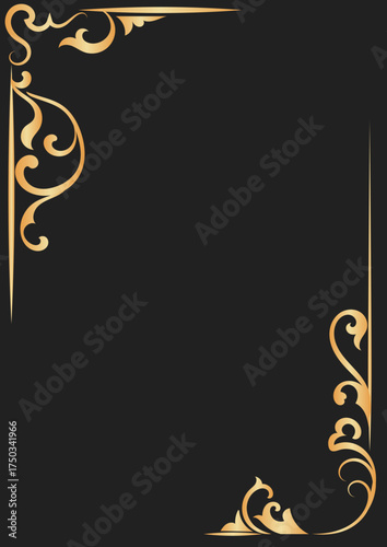 Golden vintage corner, classic luxury elements