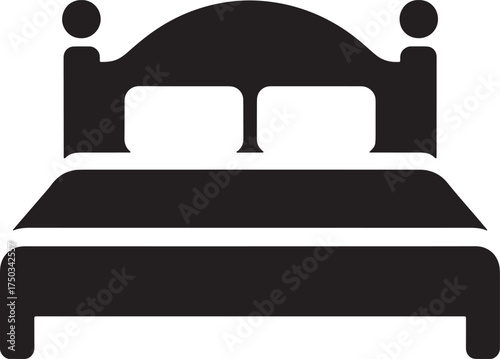 Bed Vector Illustration Silhouette for Bedroom and Home Furnishings