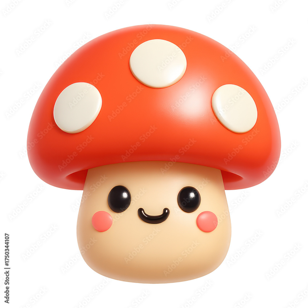Fototapeta premium PNG Cute cartoon mushroom character