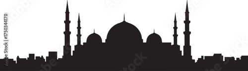 Mosque City Skyline Silhouette Middle East Building Architecture Landmark
