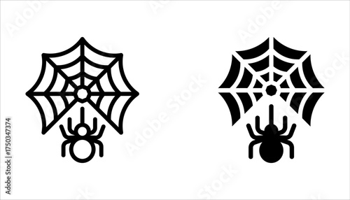 Spider web icons set. Cobweb icon. halloween concept on white background