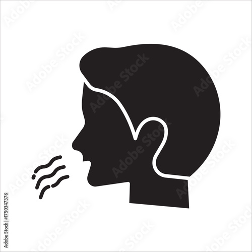Breathing icon. Breath difficulties sign. Respiration problems symbol. vector illustration.