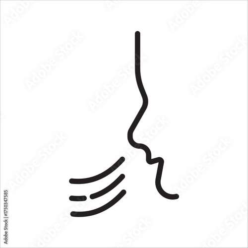 Breathing icon. Breath difficulties sign. Respiration problems symbol. vector illustration.