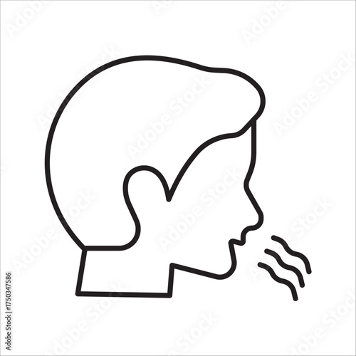 Breathing icon. Breath difficulties sign. Respiration problems symbol. vector illustration.